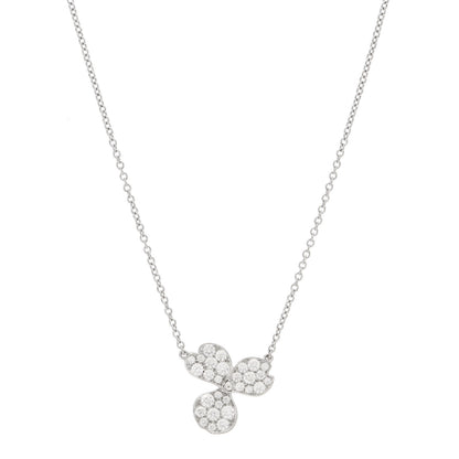 Tiffany Platinum Diamond Paper Flowers Pave Pendant Necklace 1 of 5