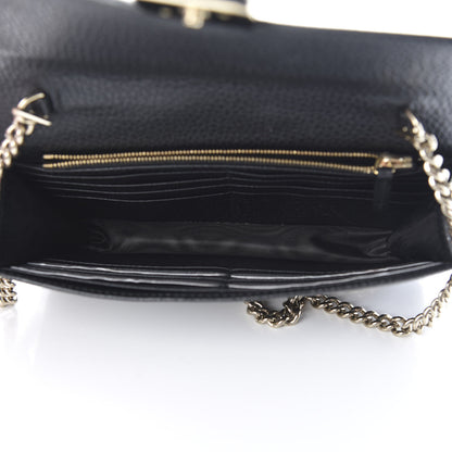 Gucci Dollar Calfskin Interlocking G Chain Wallet Black 5 of 12