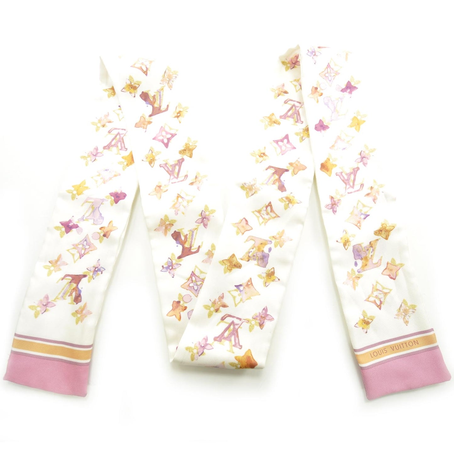 Silk Watercolor Aquarelle Bandeau White