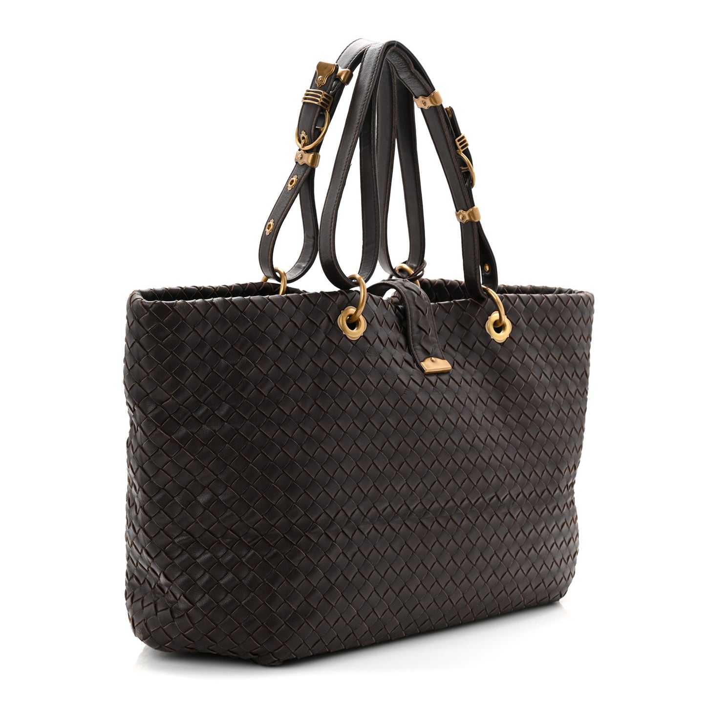 Nappa Intrecciato Large Capri Tote Ebano