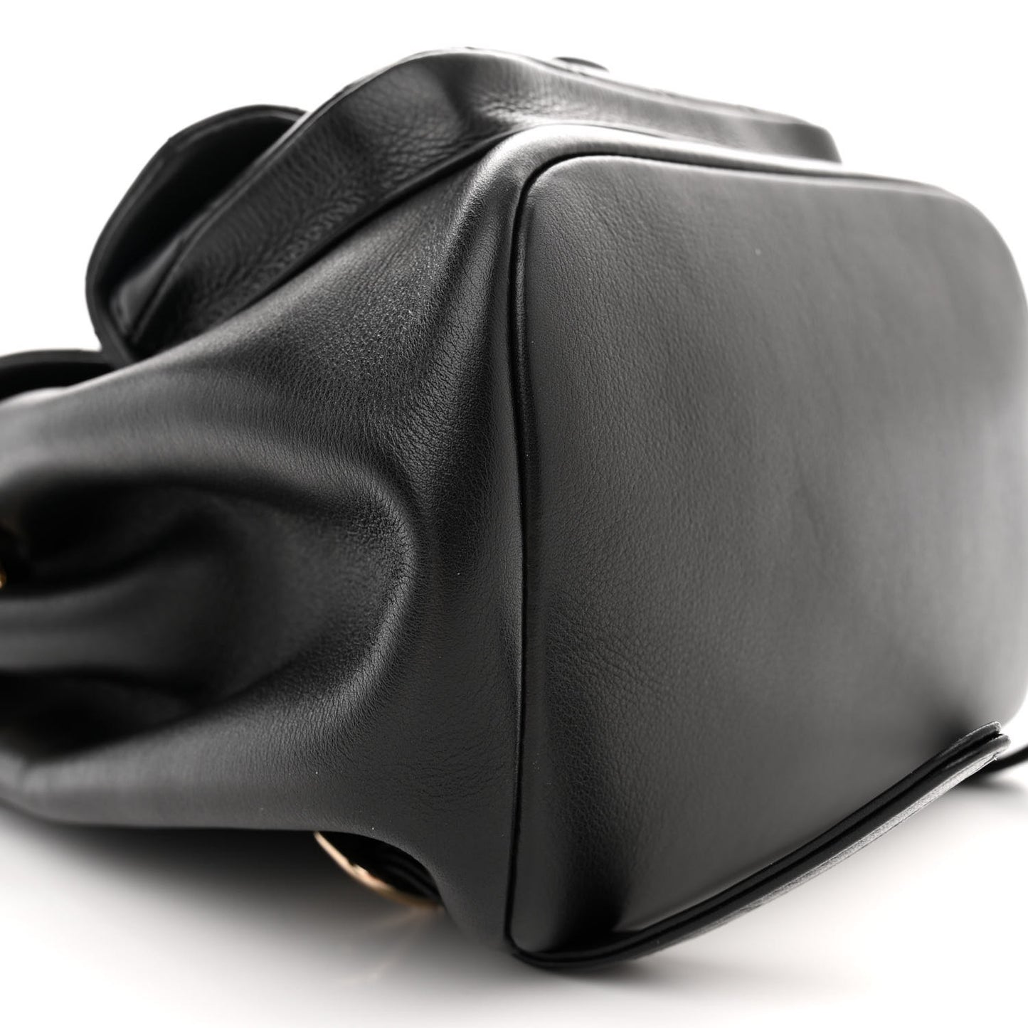 Lambskin Quilted Large Duma Drawstring Backpack Black