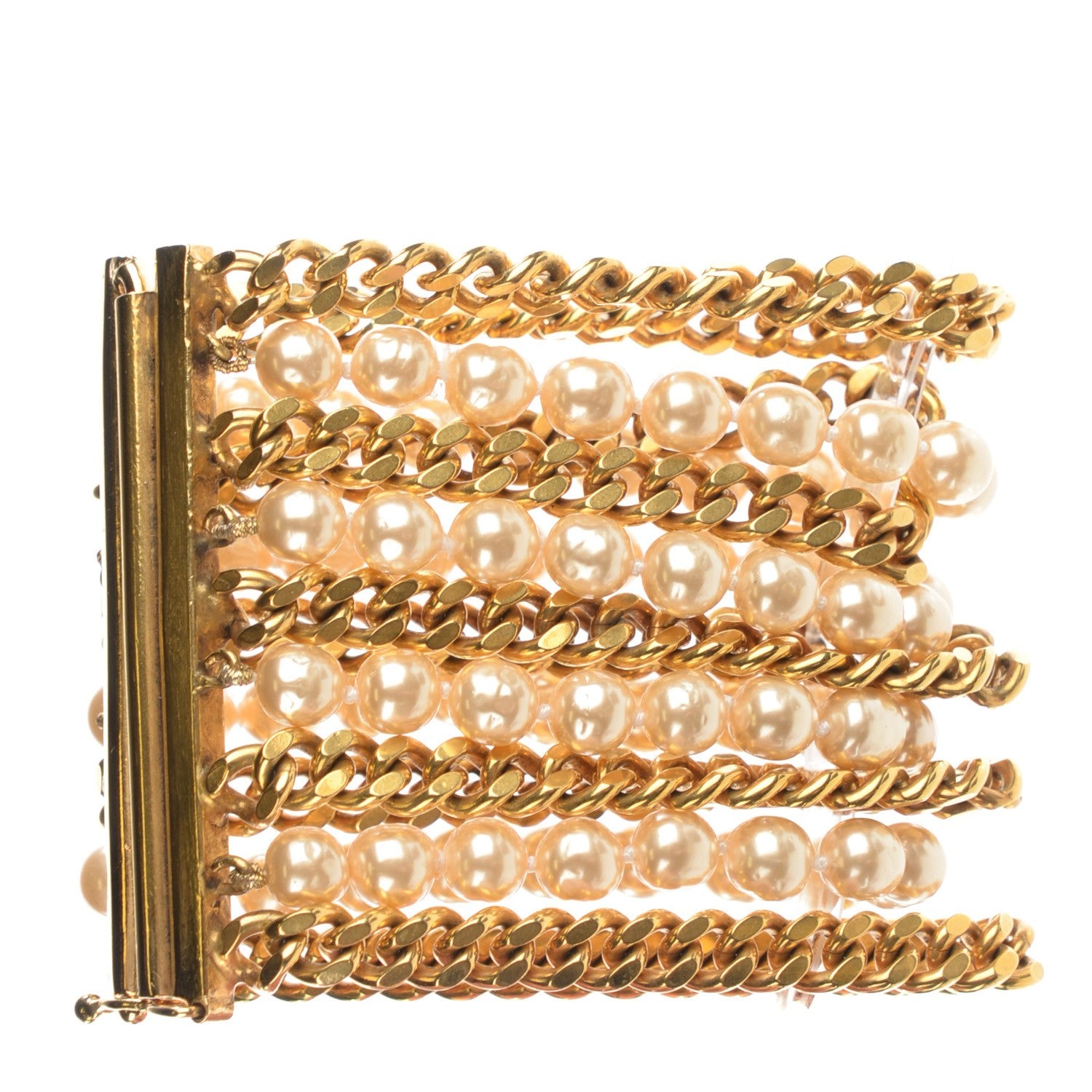 Chanel Pearl Chain Bracelet Gold 1 of 7