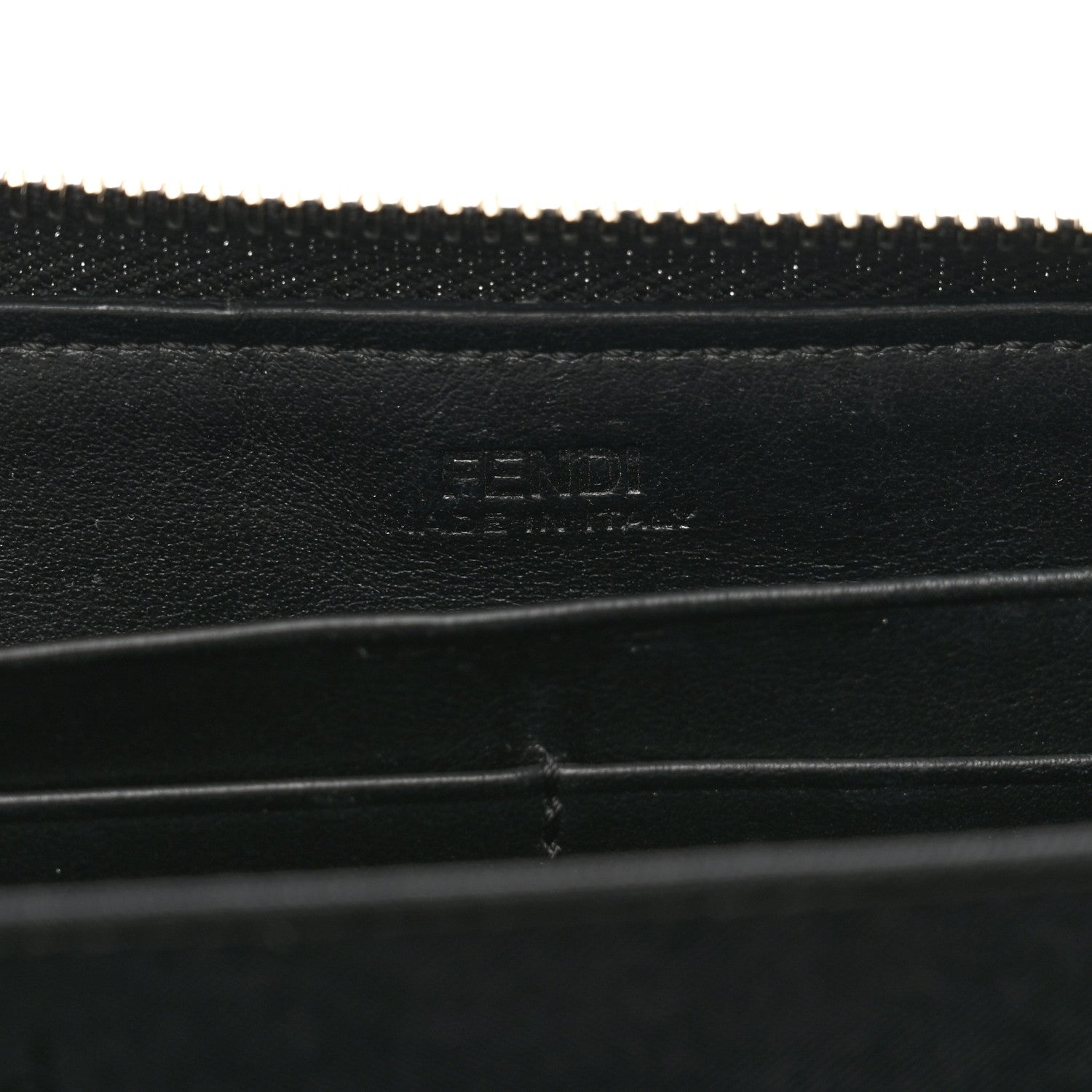 Fendi Vitello Liberty Fun Fair Studded Zip Around Wallet Black Multicolor 6 of 9