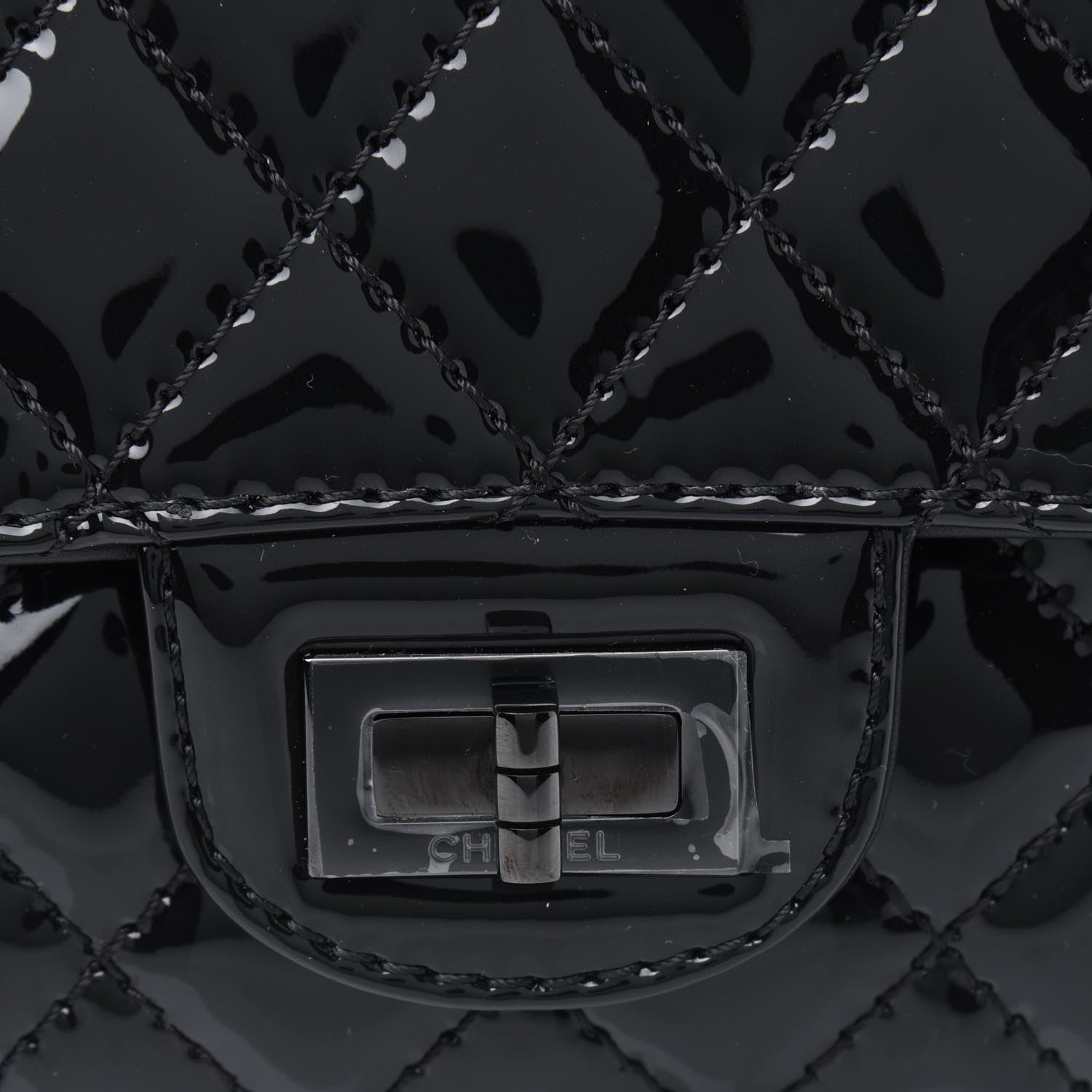 Chanel Patent Calfskin Quilted 2.55 Reissue Mini Flap So Black 4 of 4