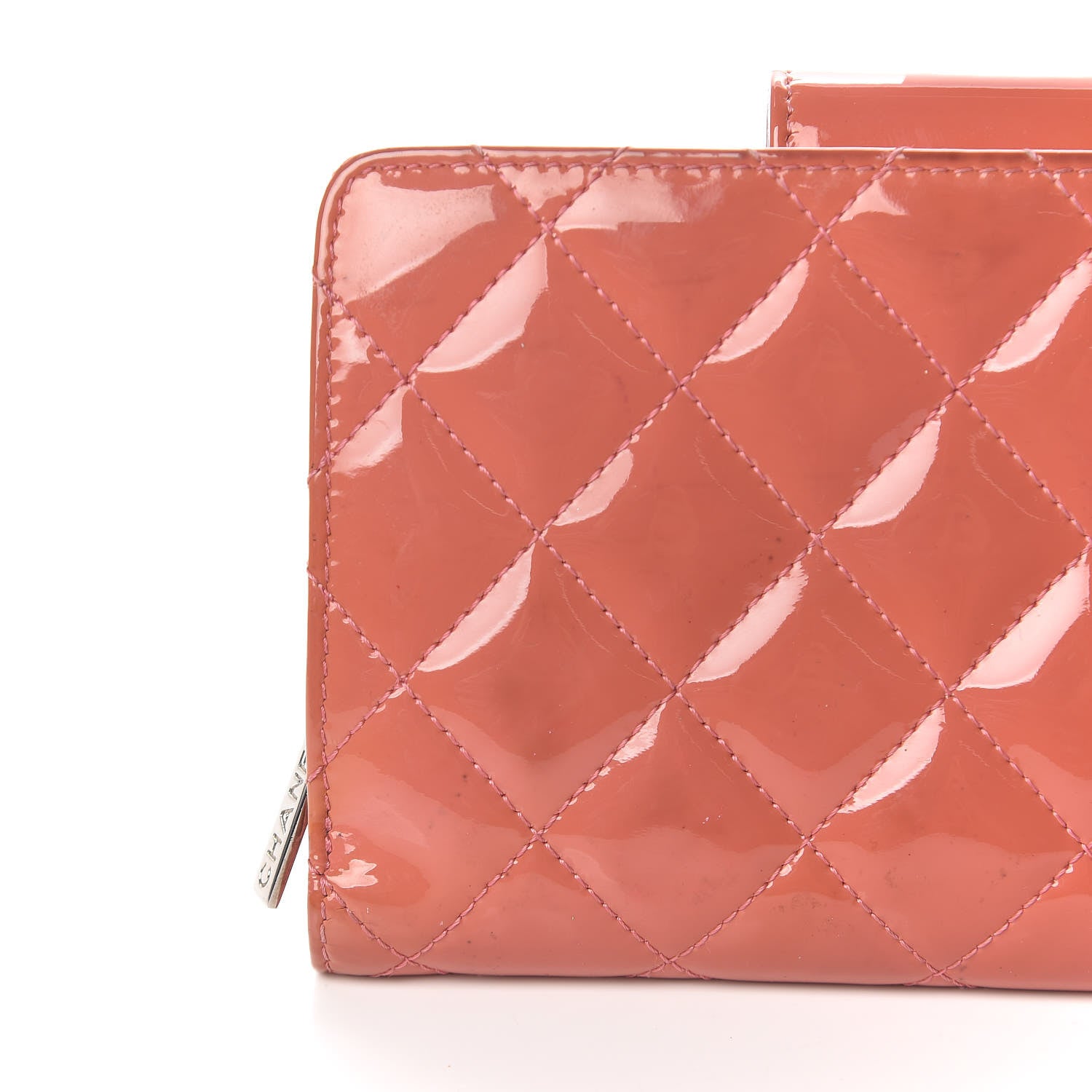 Chanel Patent Quilted Brilliant Zipped Pocket Wallet Pink 8 of 10