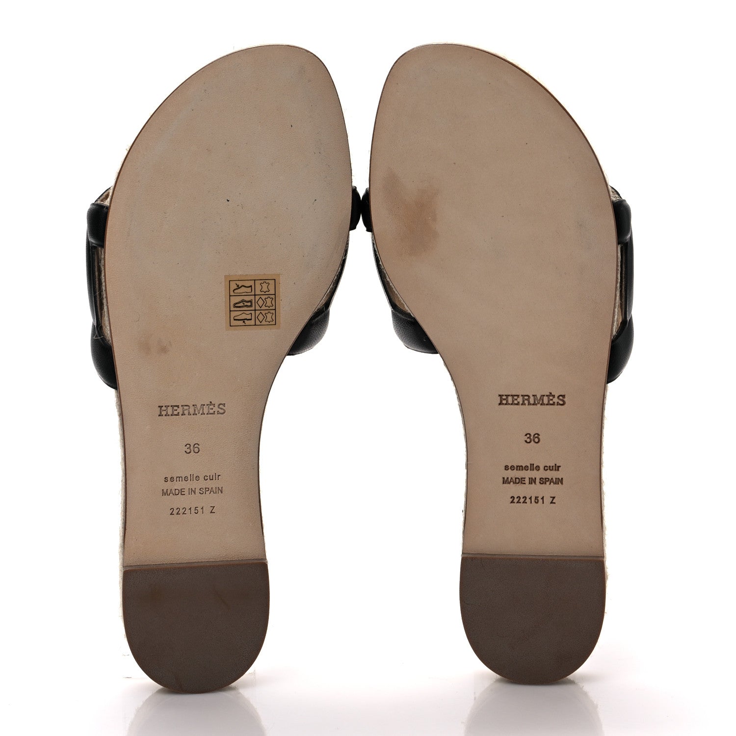 Hermes Nappa Famosa Espadrille Sandals 36 Black 5 of 7