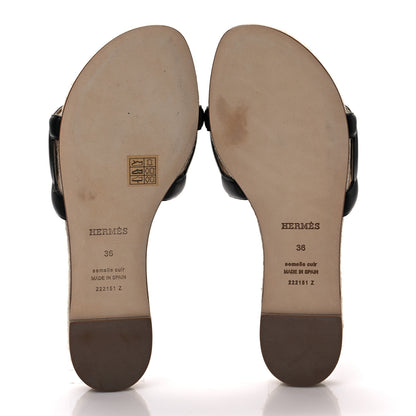 Hermes Nappa Famosa Espadrille Sandals 36 Black 5 of 7