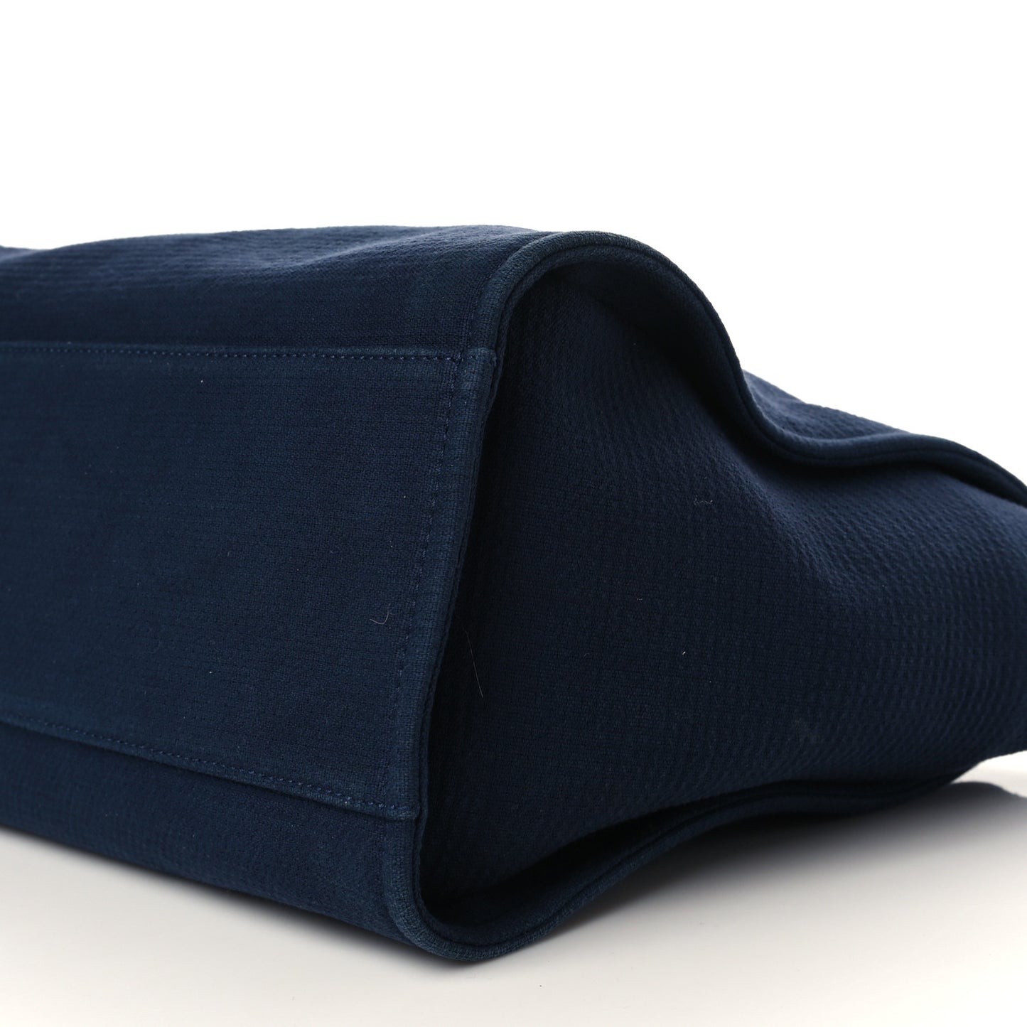 Mixed Fibers Calfskin Medium Deauville Tote Navy Blue