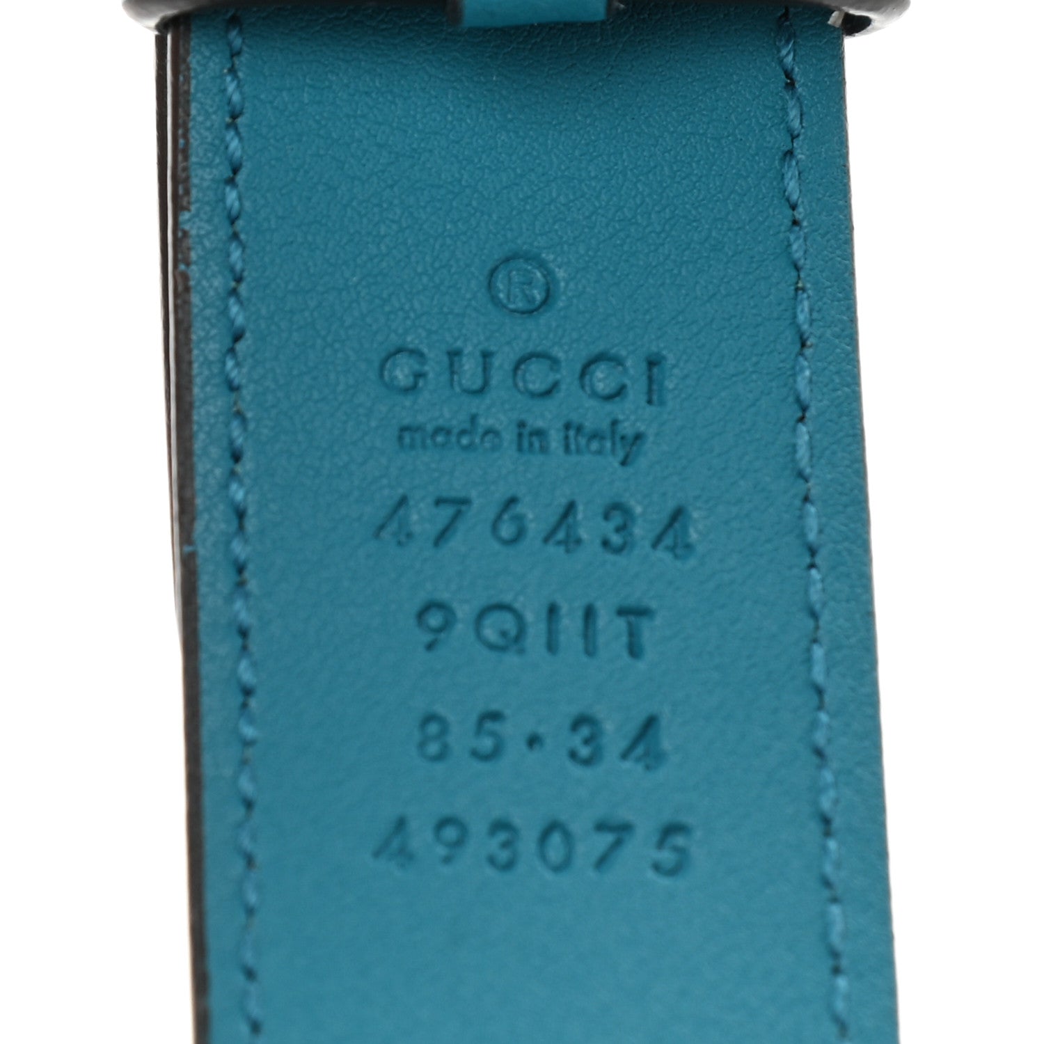 Gucci Velvet Matelasse Embroidered GG Marmont Belt Bag 85 34 Pavone Cyan 8 of 10
