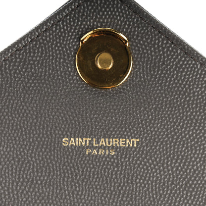 Saint Laurent Grain De Poudre Matelasse Chevron Large Monogram Satchel Earth 6 of 8