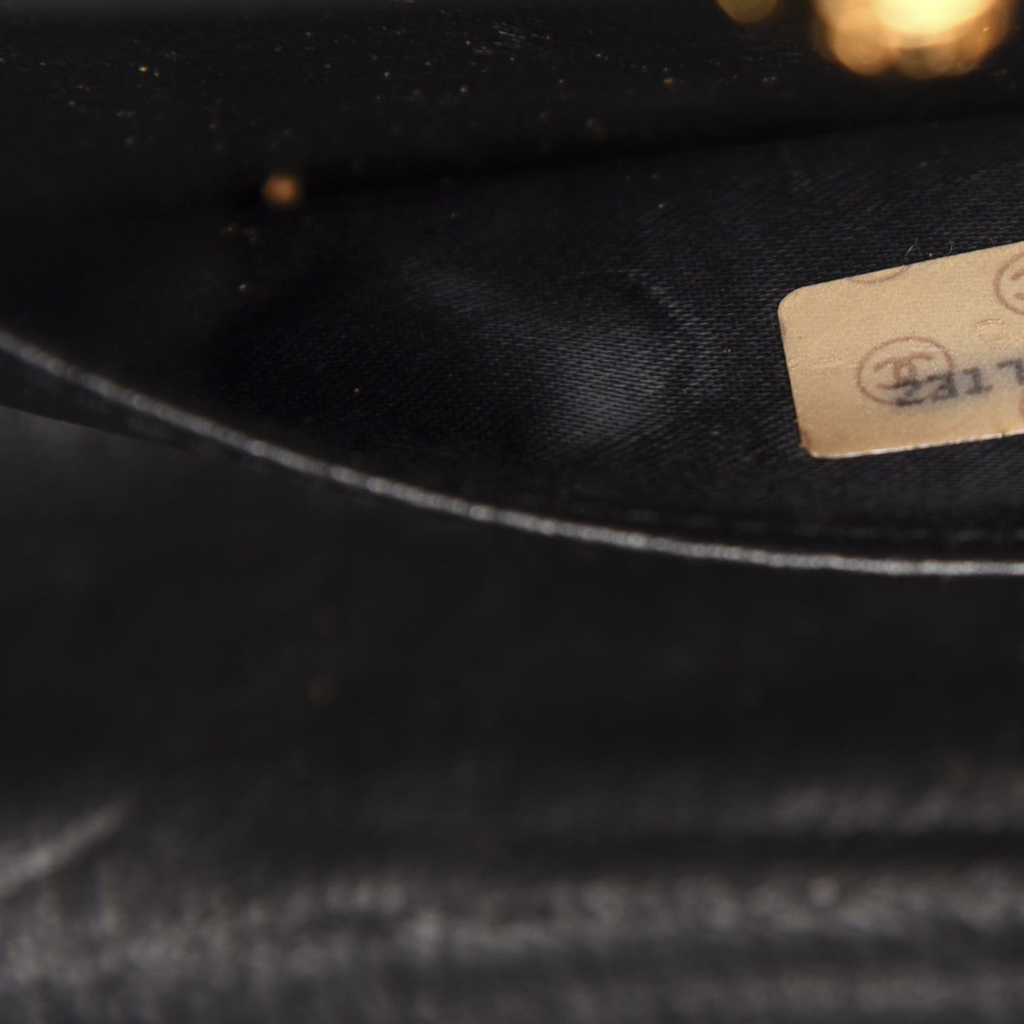 Satin Quilted Shoulder Bag Black