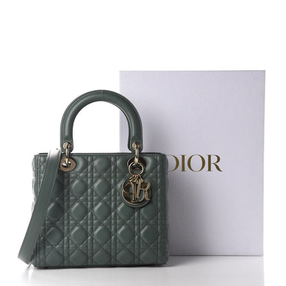 Christian Dior Lambskin Cannage Medium Lady Dior Orage 11 of 11