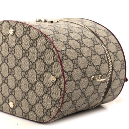 Gucci GG Supreme Monogram Ancora Calfskin Vanity Cosmetic Case Beige Ebony Rosso 13 of 13