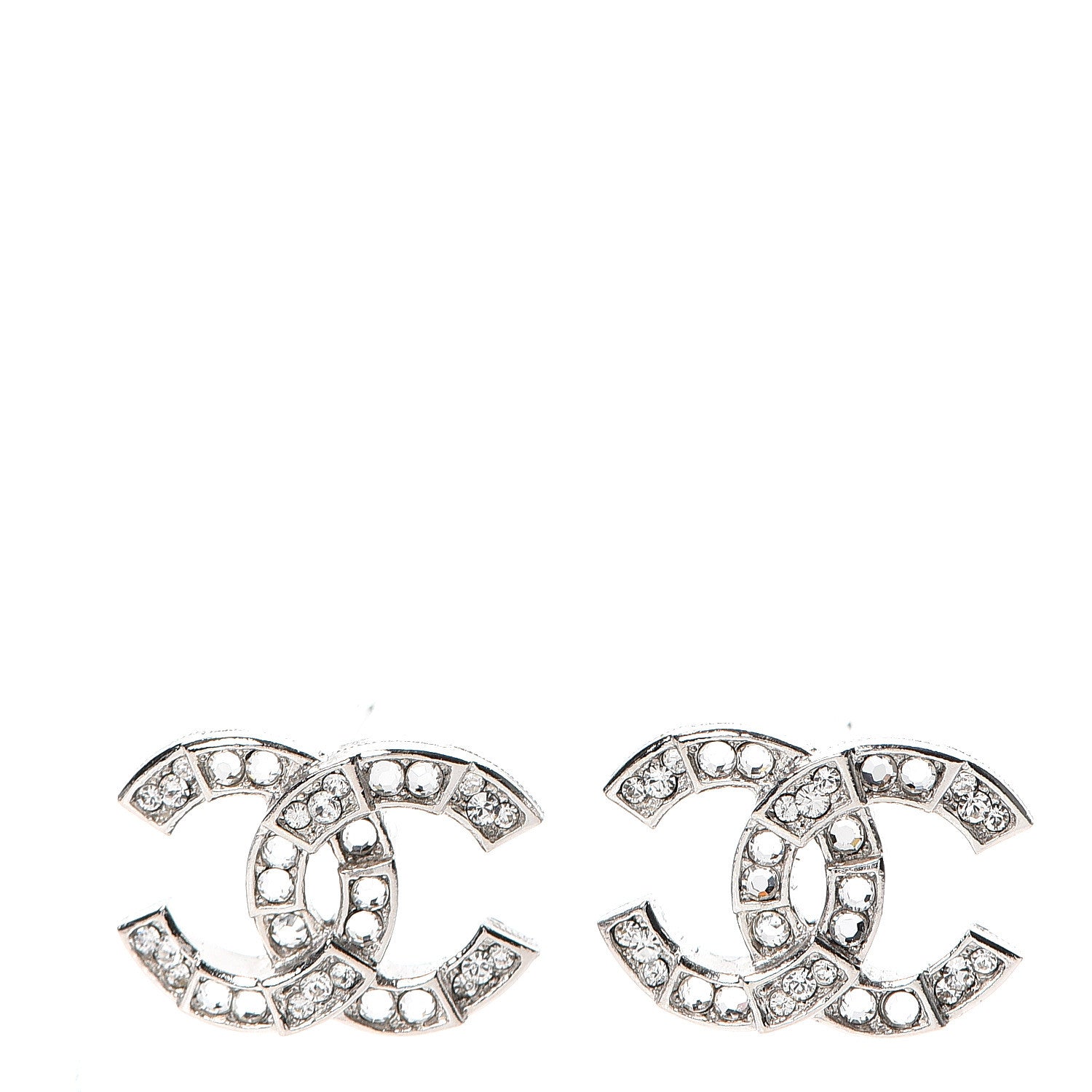 Chanel Crystal CC Earrings Gold 1 of 4
