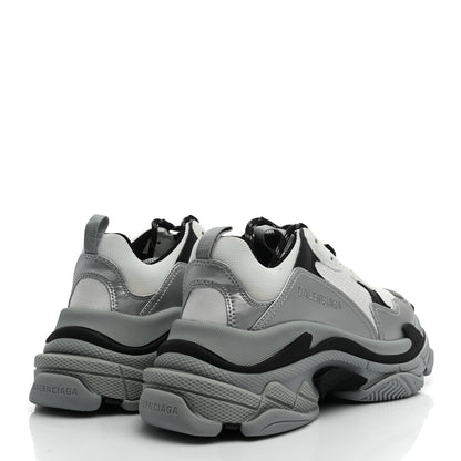 Balenciaga Metallic Fabric Mesh Womens Triple S Sneakers 39 Grey Dark Grey Black 4 of 8