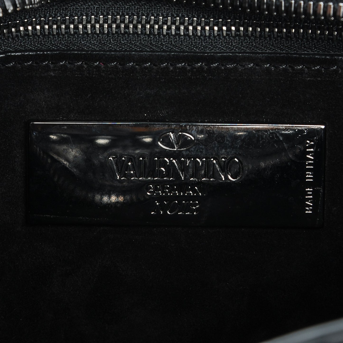 Craquele Calfskin Small Guitar Strap Rockstud Rolling Flap Pocket Shoulder Bag Black