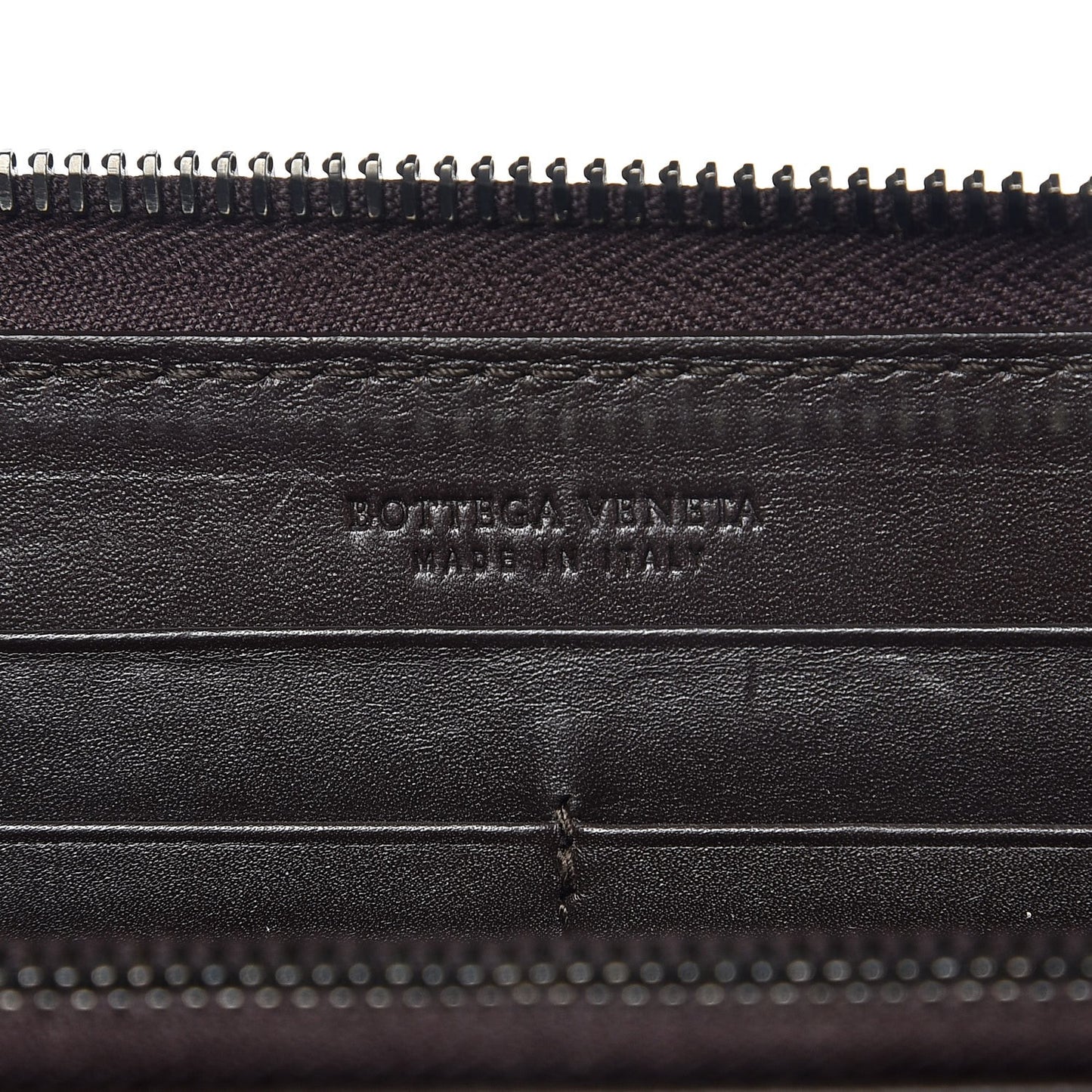 Nappa Intrecciato Zip Around Wallet Ebano