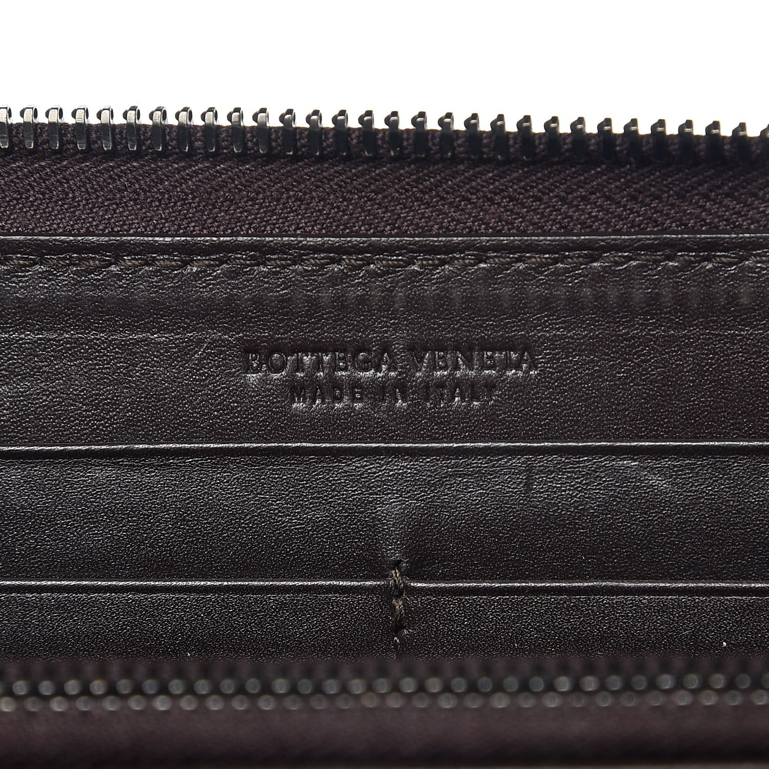 Bottega Veneta Nappa Intrecciato Zip Around Wallet Ebano 6 of 7