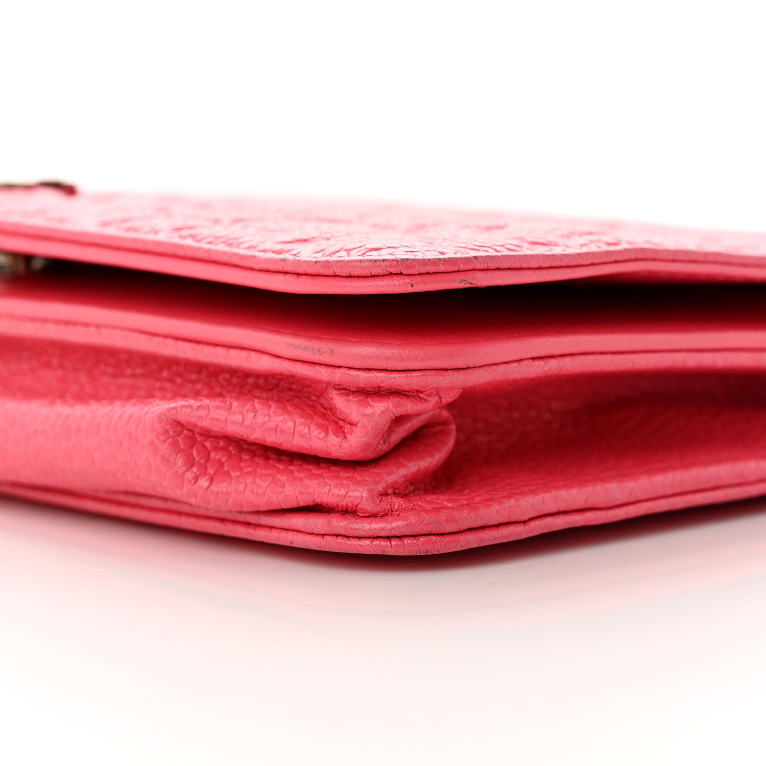 Chanel Caviar Camellia Embossed Wallet On Chain WOC Pink 11 of 26