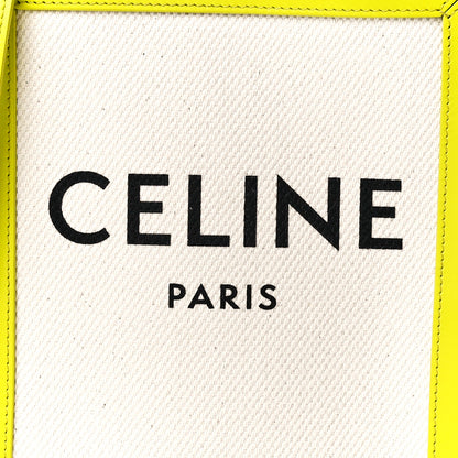 Celine Canvas Calfskin Mini Vertical Cabas Neon Yellow 6 of 9