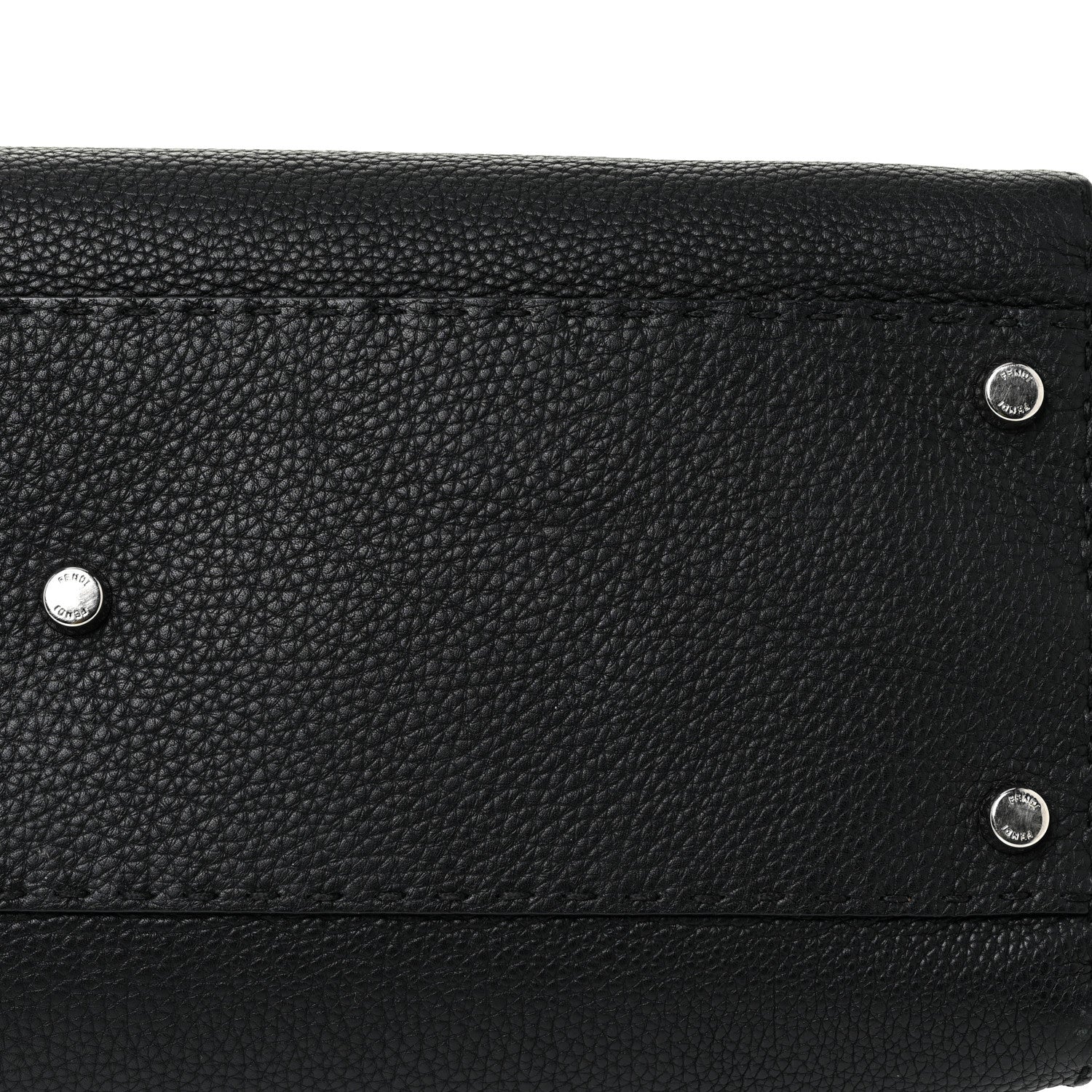 Fendi Cuoio Romano Selleria Bi-Color Large Peekaboo Iconic Satchel Black Mou 29 of 34