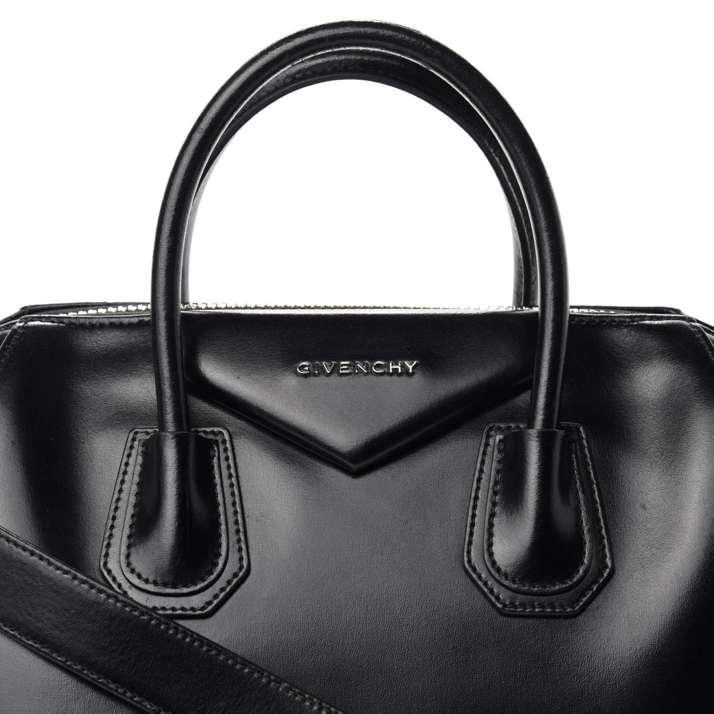 Shiny Lord Calfskin Medium Antigona Black