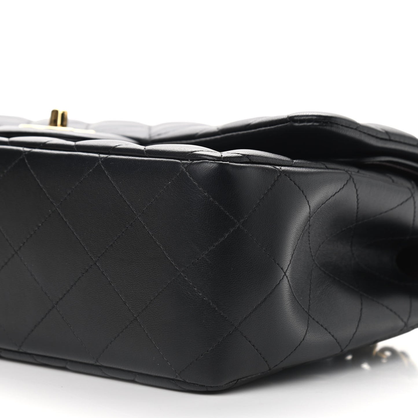 Lambskin Quilted Jumbo Double Flap Black
