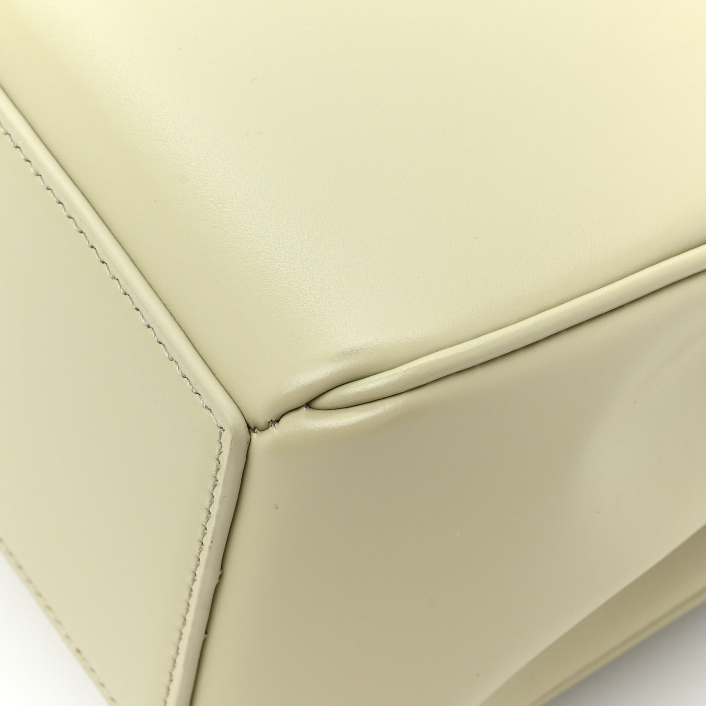 Satinated Calfskin Mini 16 Top Handle Bag Almond Green