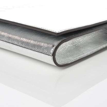 Saint Laurent Metallic Calfskin Monogram Large Belle De Jour Clutch Silver 6 of 9