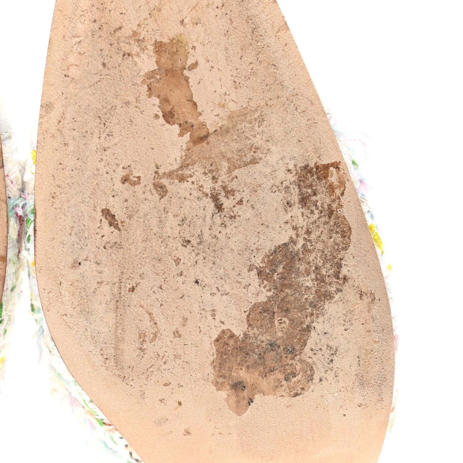 Chanel Tweed Lambskin Cap Toe CC Slingback Pumps 38 White Multicolor 7 of 9