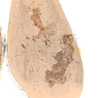 Chanel Tweed Lambskin Cap Toe CC Slingback Pumps 38 White Multicolor 7 of 9