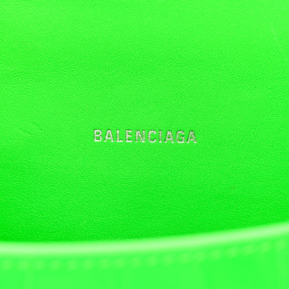 Balenciaga Shiny Calfskin Crocodile Embossed Hourglass Top Handle Bag XS Fluo Green 6 of 18