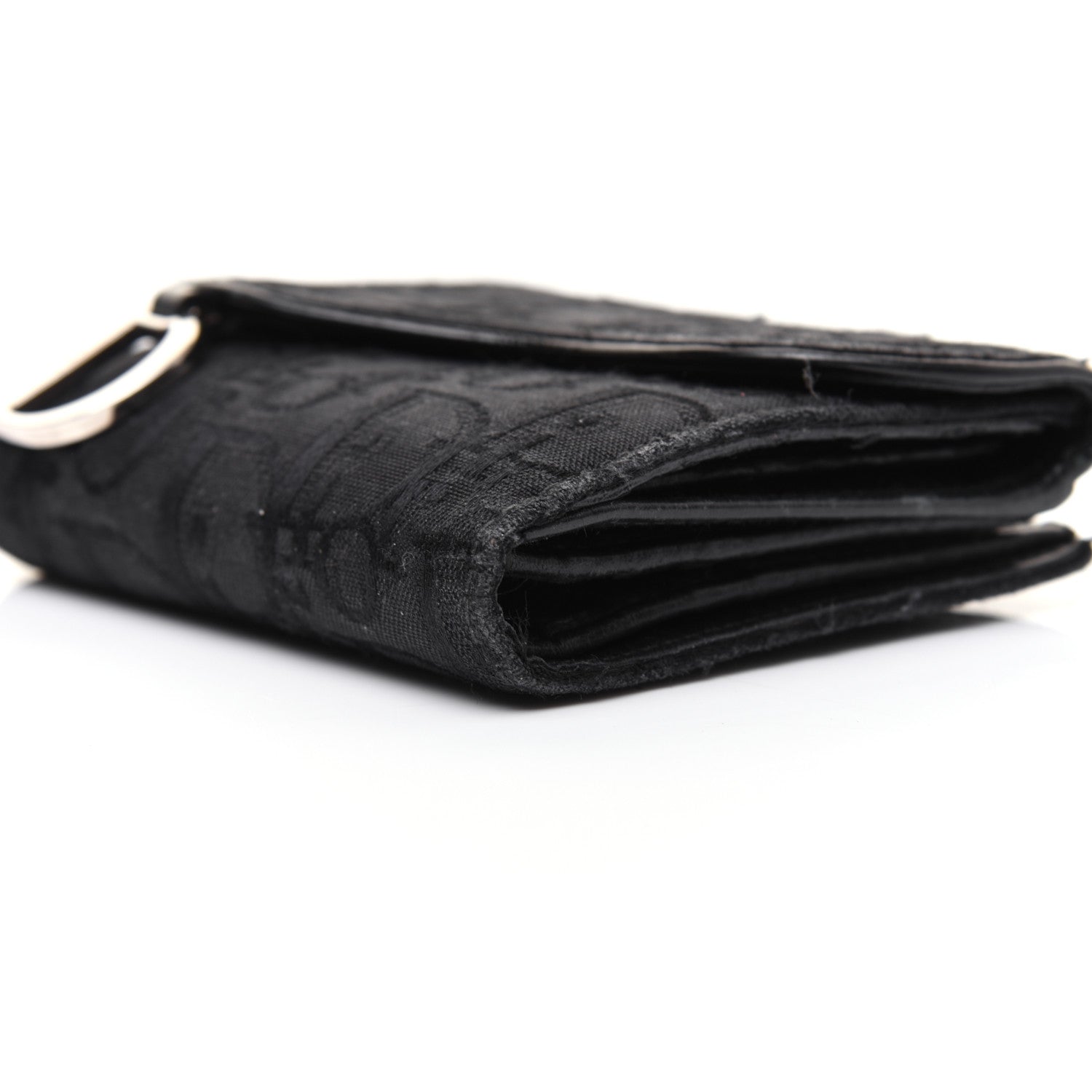 Christian Dior Monogram Compact Saddle Wallet Black 8 of 24