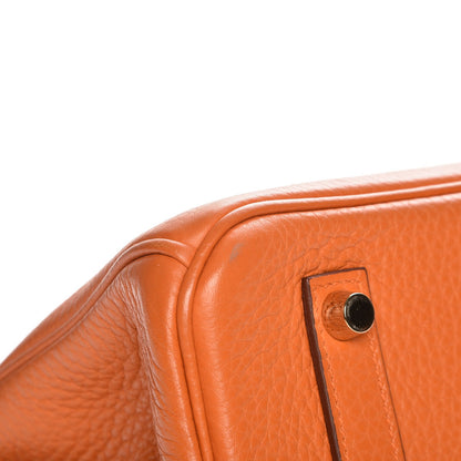 Hermes Taurillon Clemence Birkin 35 Orange 28 of 30