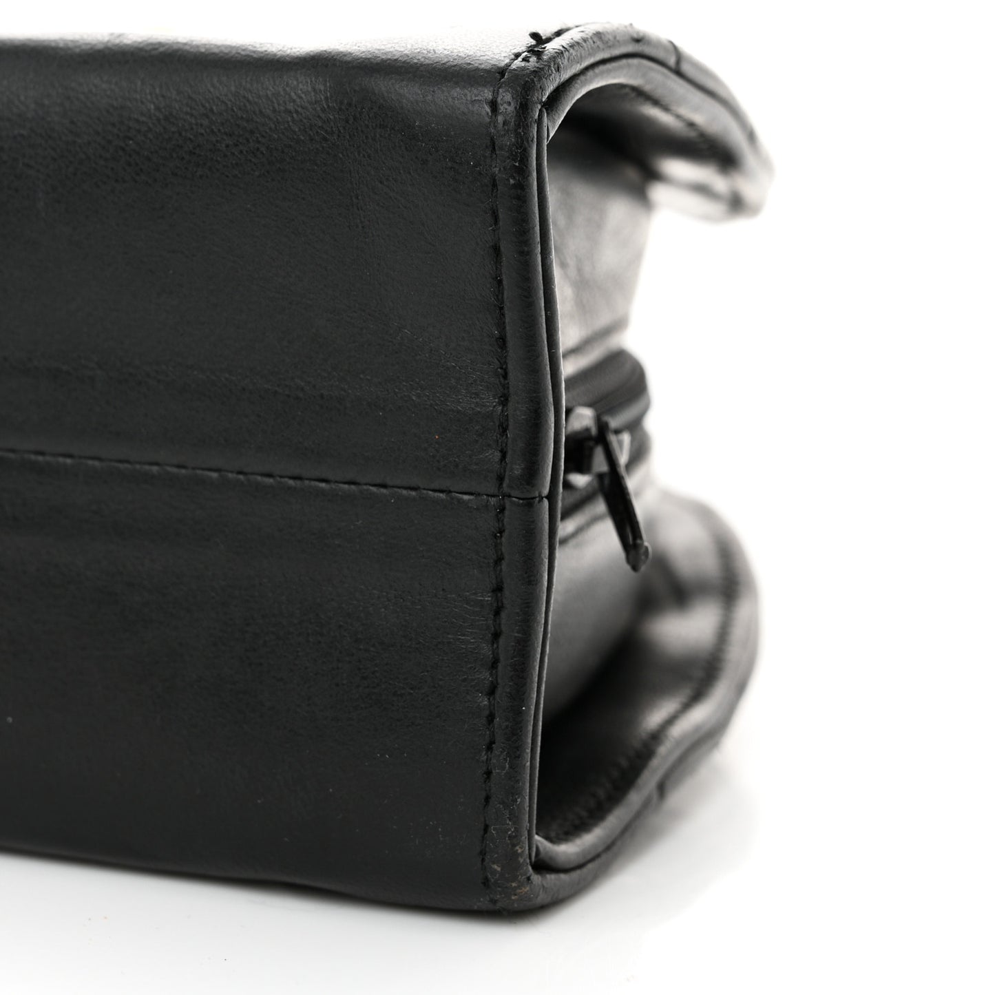 Lambskin Quilted Small Half Moon Clutch Black