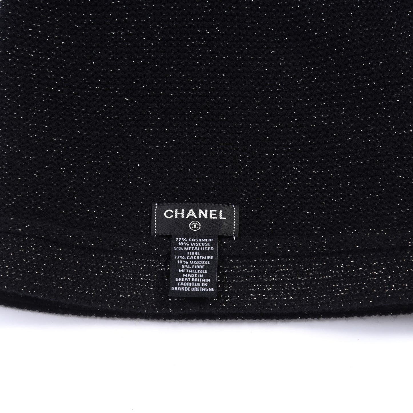 Cashmere Blend CC Beanie Hat Black