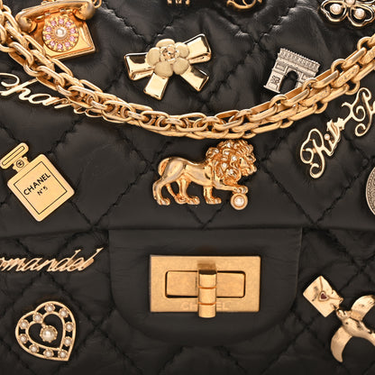 Chanel Aged Calfskin Lucky Charms 2.55 Reissue 224 Flap Black 8 of 10