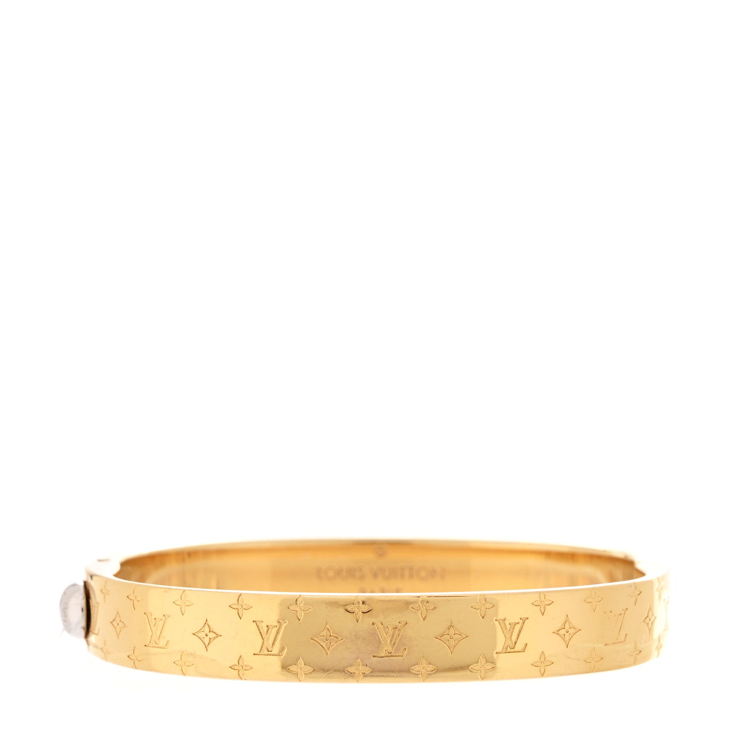 Louis Vuitton Brass Monogram Nanogram Cuff M Gold 1 of 6
