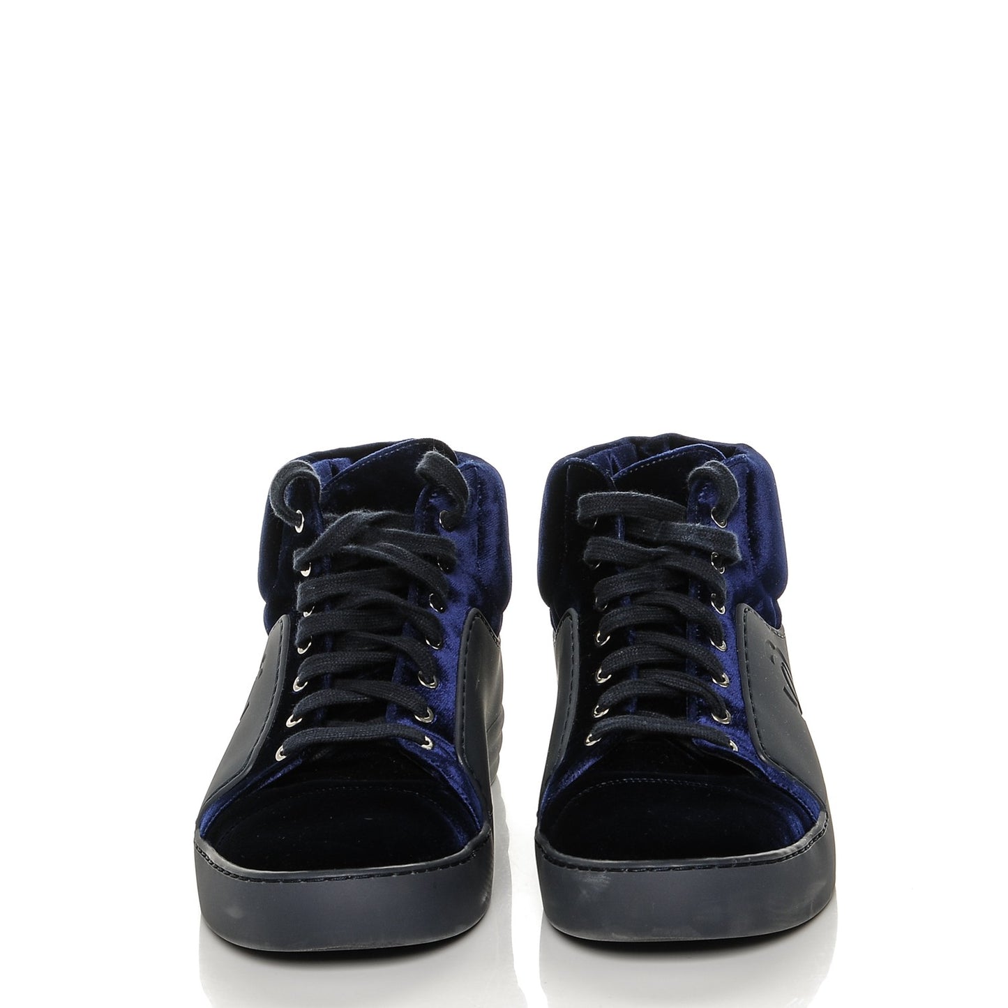 Calfskin Velvet CC Sneakers 41 Black Blue