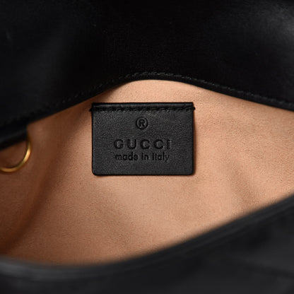 Gucci Calfskin Matelasse Super Mini GG Marmont Shoulder Bag Black 11 of 13