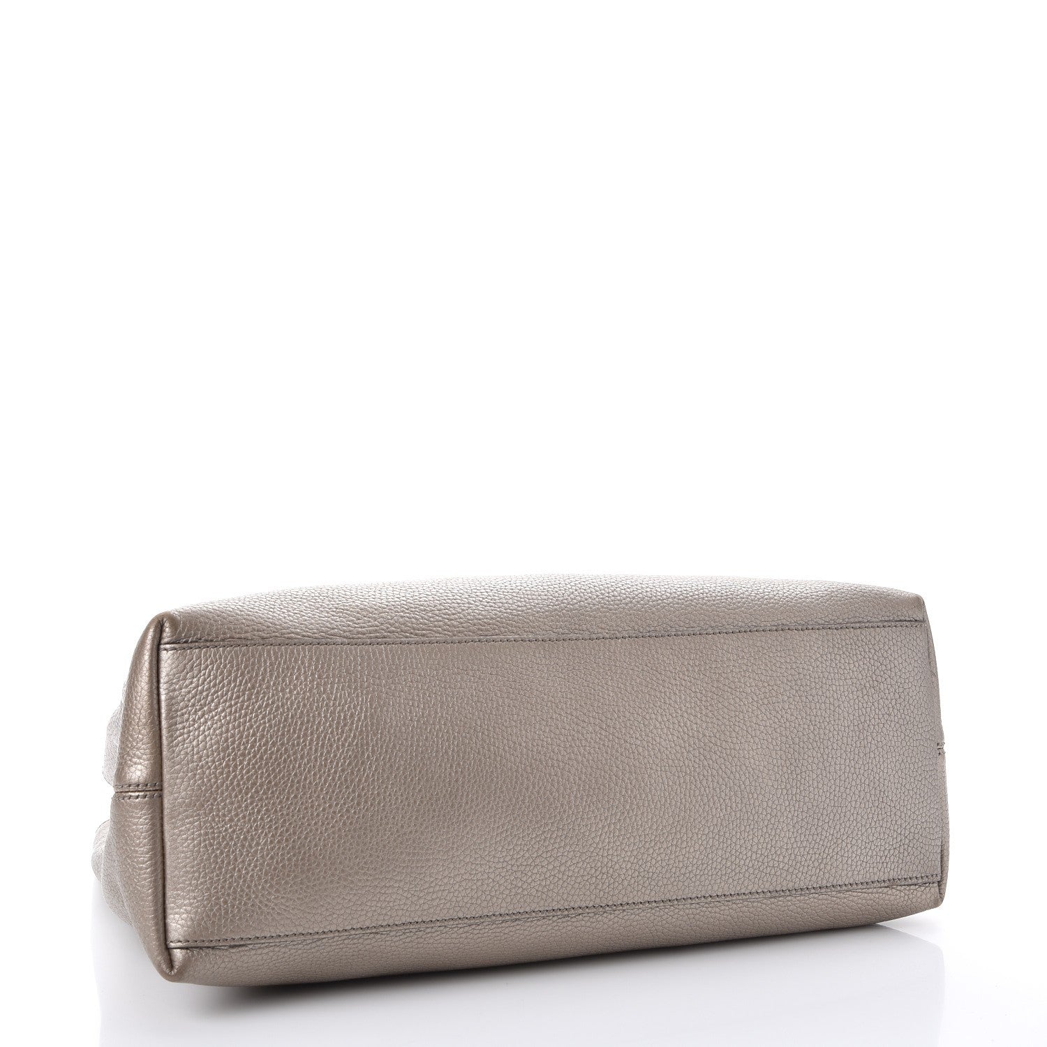 Gucci Metallic Pebbled Calfskin Medium Soho Chain Shoulder Bag Golden Beige 4 of 9