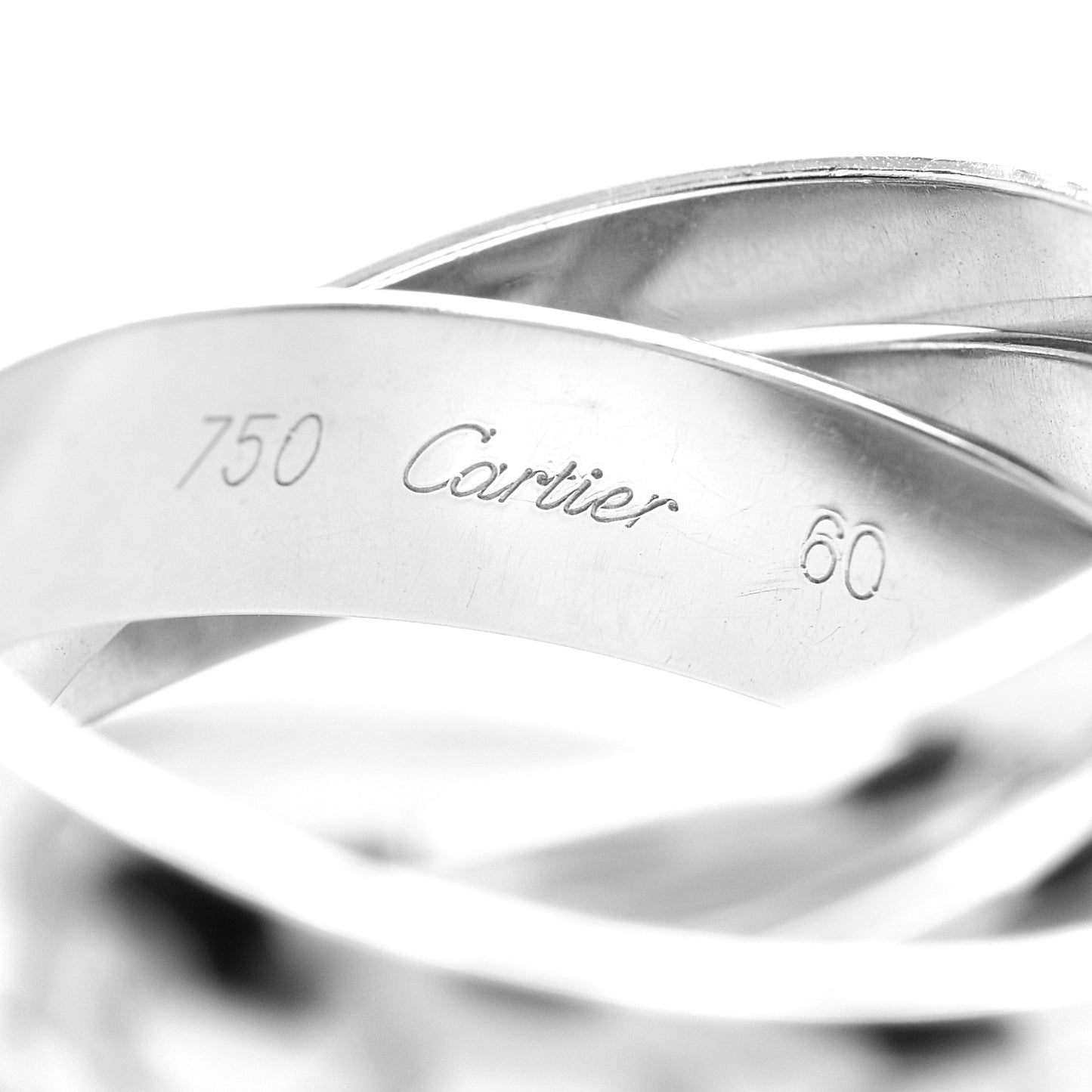 18K White Gold Amour Trinity Ring 60 9