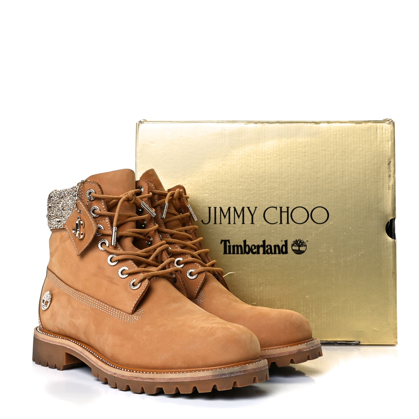 X TIMBERLAND Nubuck Swarovski Crystal Mens Ankle Boots 12 Wheat