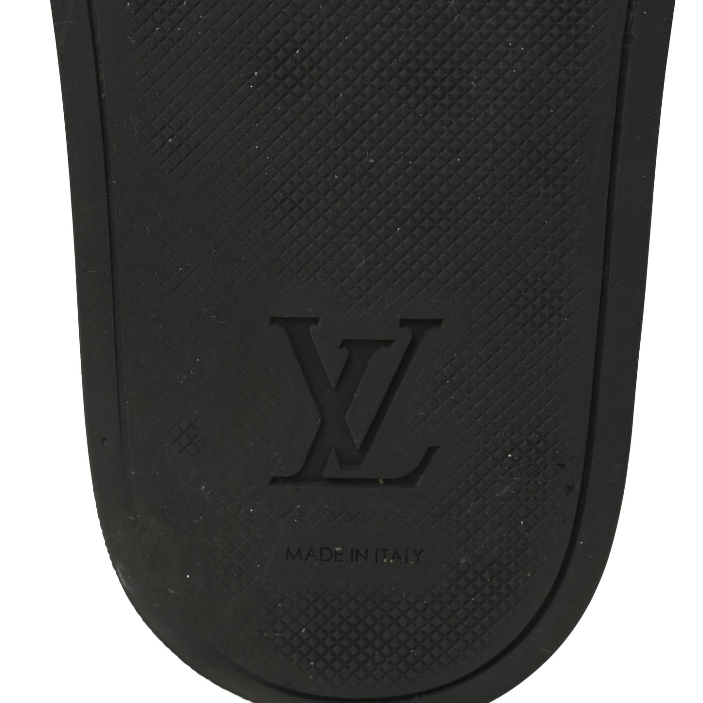 Rubber Embossed Monogram Mens Waterfront Mules 7.5 Black