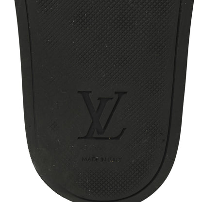 Louis Vuitton Rubber Embossed Monogram Mens Waterfront Mules 7.5 Black 8 of 8