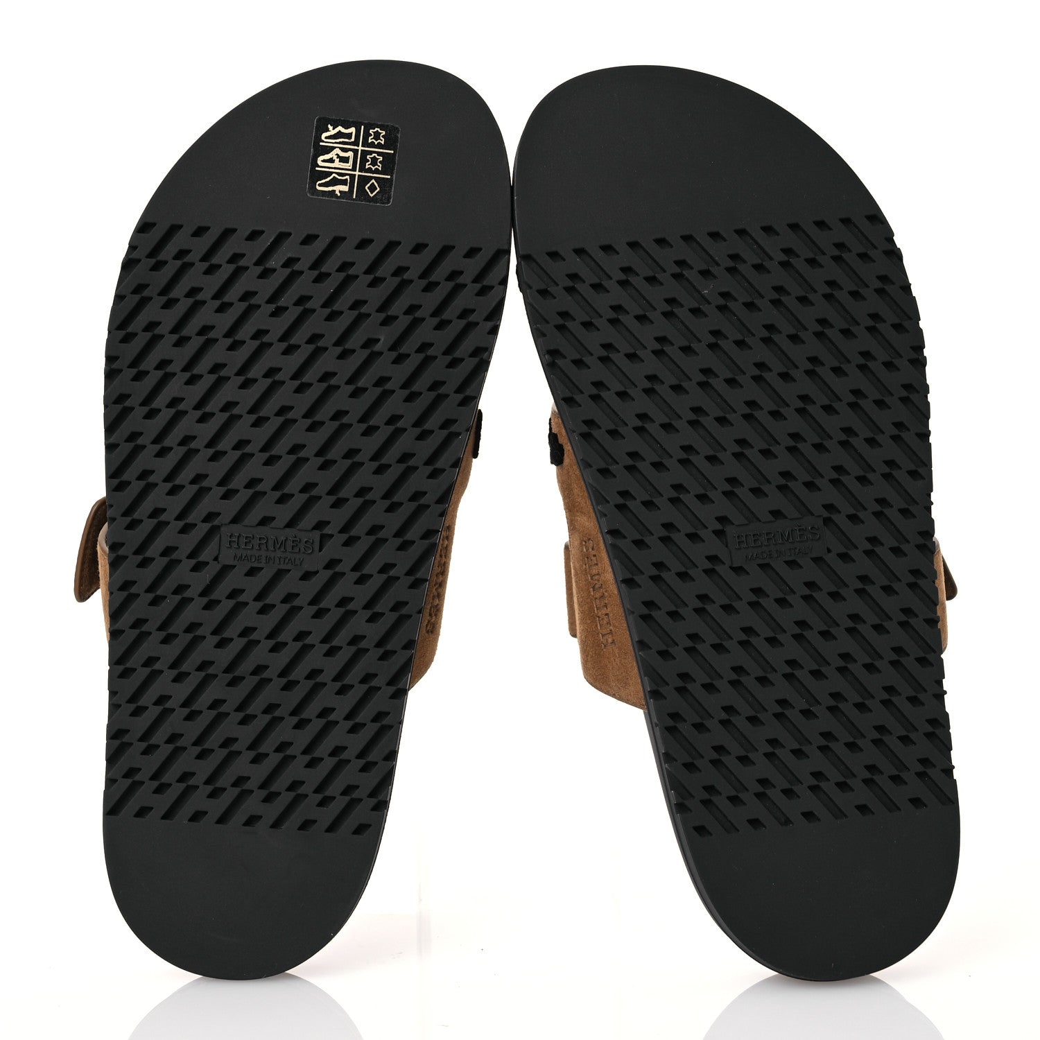 Hermes Suede Goatskin Tufted Leopard Womens Chypre Sandals 38 Brun Fume Black 6 of 10
