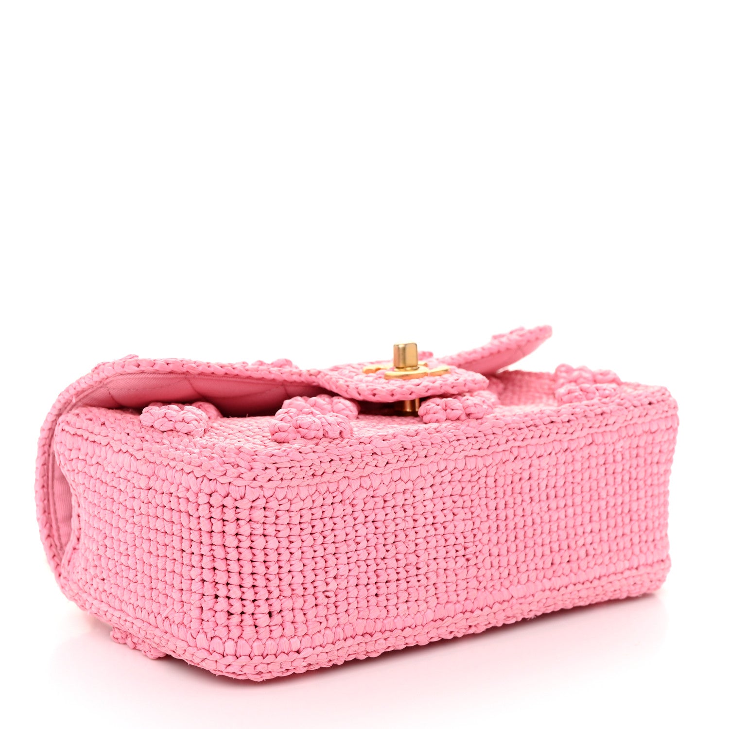 Chanel Raffia Small Dolce Raffia Flap Bag Pink 4 of 10