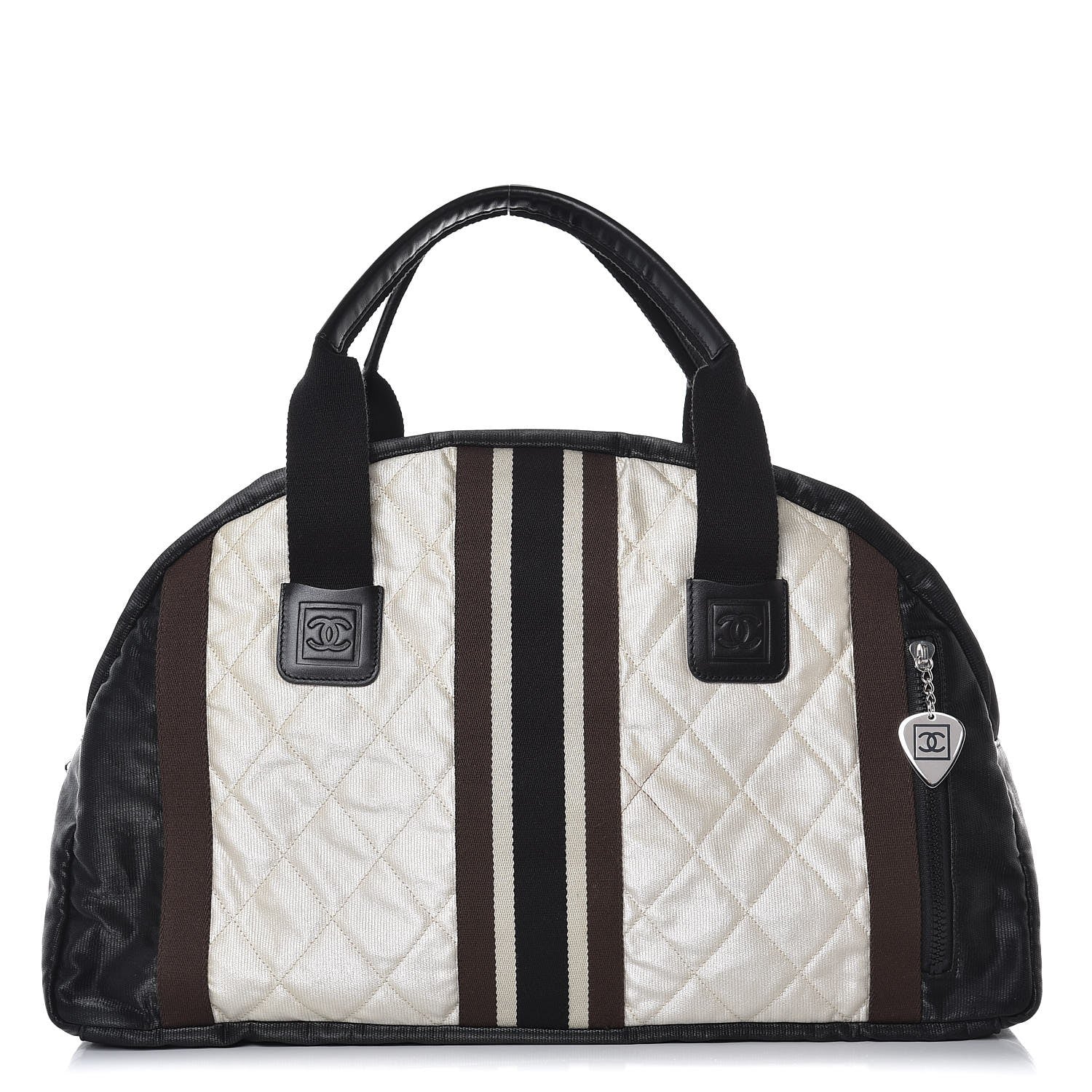 Chanel Nylon Sport Bowling Bag White Black 1 of 7
