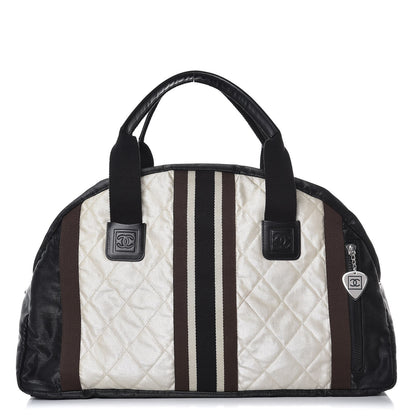 Chanel Nylon Sport Bowling Bag White Black 1 of 7