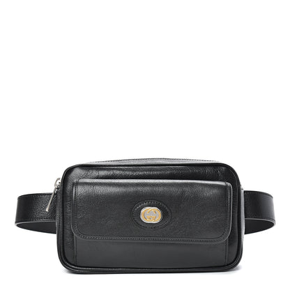Gucci Fluffy Calfskin Morpheus Belt Bag 85 34 Black 1 of 10